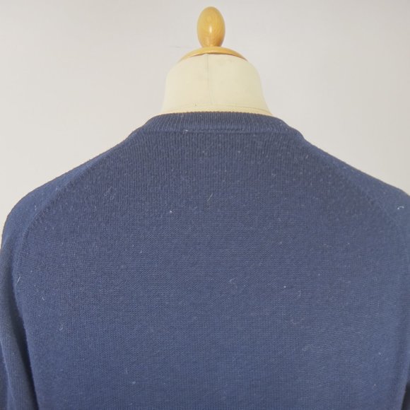 JAEGER SPORTSMAN Jumper Sweater Pullover Mens Medium Navy Vintage Classic - Picture 5 of 7